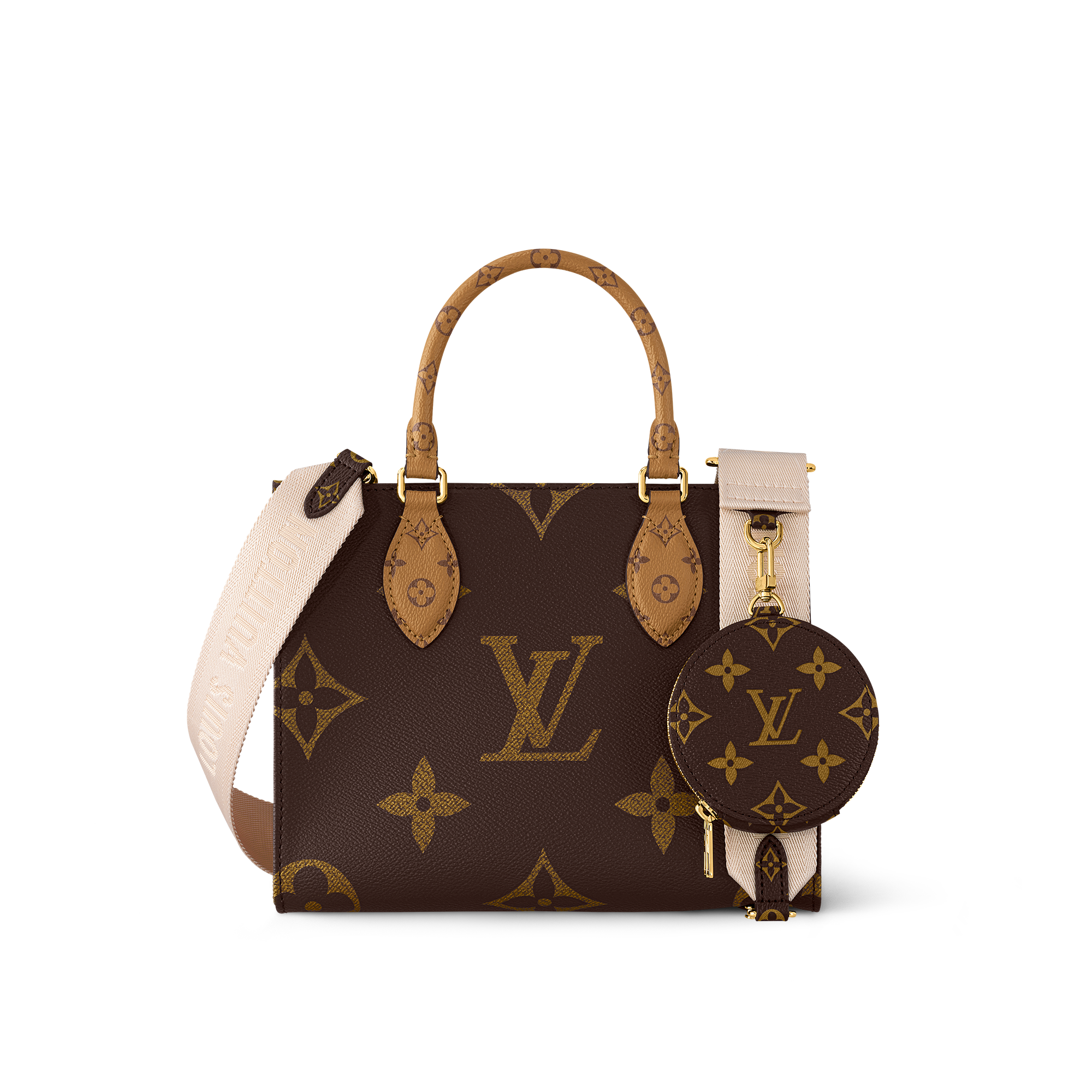 OnTheGo PM Tote Bag Luxury Monogram Canvas Brown LOUIS VUITTON